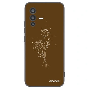 Picasee silikonový černý obal pro Vivo V23 5G - Brown flowers