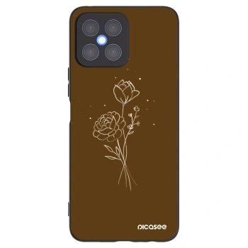 Picasee silikonový černý obal pro Honor X8 4G - Brown flowers