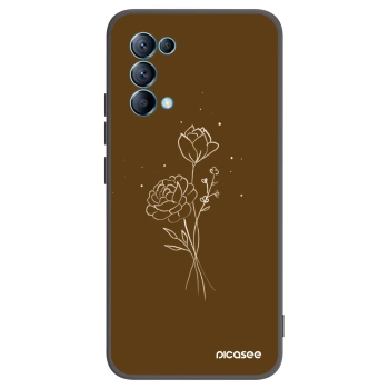 Picasee silikonový černý obal pro OPPO Reno 5 5G - Brown flowers