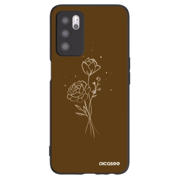 Picasee silikonový černý obal pro OPPO A16 - Brown flowers