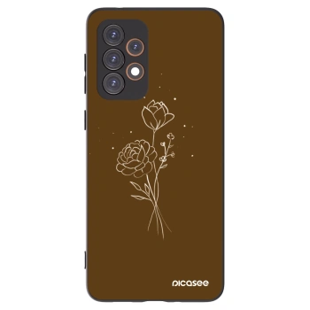 Picasee silikonový černý obal pro Samsung Galaxy A33 5G A336 - Brown flowers