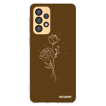 Picasee silikonový průhledný obal pro Samsung Galaxy A33 5G A336 - Brown flowers