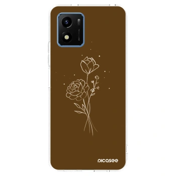 Picasee silikonový průhledný obal pro Vivo Y01 - Brown flowers