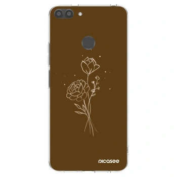 Picasee silikonový průhledný obal pro Huawei P Smart - Brown flowers