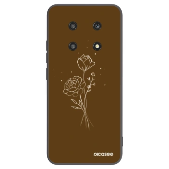 Picasee silikonový černý obal pro Honor Magic4 Lite 5G - Brown flowers