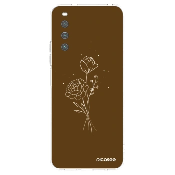 Picasee silikonový průhledný obal pro Sony Xperia 10 IV 5G - Brown flowers