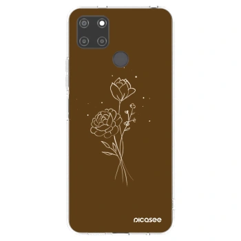 Picasee silikonový průhledný obal pro Realme C21Y - Brown flowers