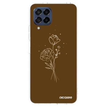 Picasee silikonový průhledný obal pro Samsung Galaxy M53 5G - Brown flowers