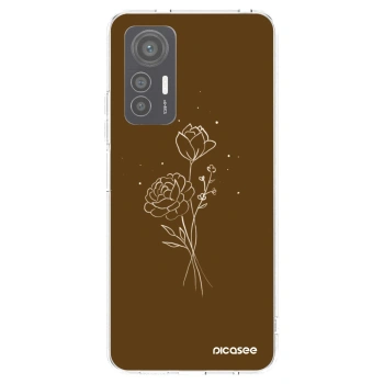 Picasee silikonový průhledný obal pro Xiaomi 12 Lite - Brown flowers