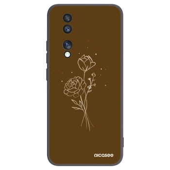 Picasee silikonový černý obal pro Honor 70 - Brown flowers