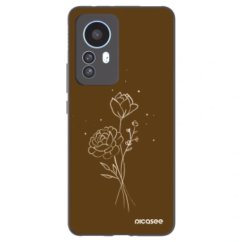 Picasee silikonový černý obal pro Xiaomi 12T - Brown flowers