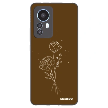 Picasee silikonový černý obal pro Xiaomi 12T Pro - Brown flowers