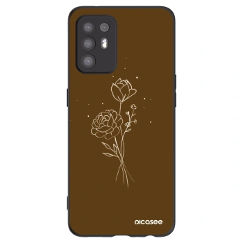 Picasee silikonový černý obal pro OPPO A94 5G - Brown flowers