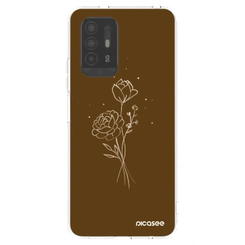 Picasee silikonový průhledný obal pro OPPO A94 5G - Brown flowers