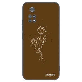 Picasee silikonový černý obal pro Xiaomi Poco M4 Pro - Brown flowers