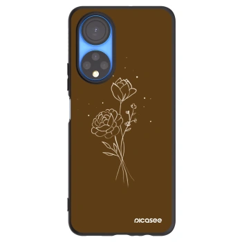 Picasee silikonový černý obal pro Honor X7 - Brown flowers