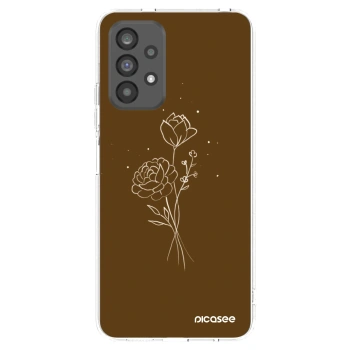 Picasee silikonový průhledný obal pro Samsung Galaxy A73 5G - Brown flowers