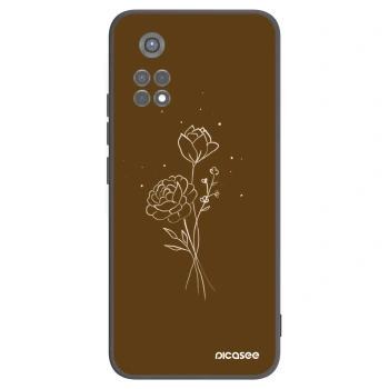 Picasee silikonový černý obal pro Xiaomi Redmi Note 11S 5G - Brown flowers