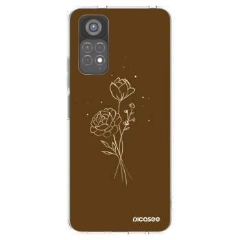 Picasee silikonový průhledný obal pro Xiaomi Redmi Note 11S 5G - Brown flowers