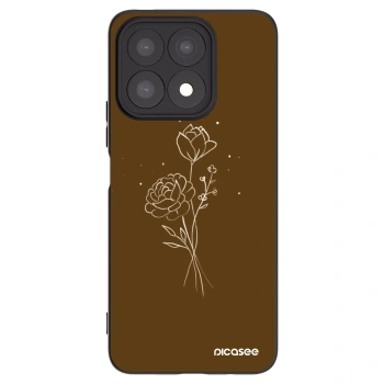 Picasee silikonový černý obal pro Honor X8a - Brown flowers