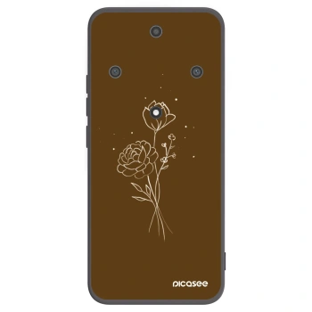 Picasee silikonový černý obal pro Honor Magic5 Lite 5G - Brown flowers
