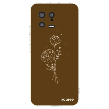 Picasee silikonový průhledný obal pro Xiaomi 13 - Brown flowers