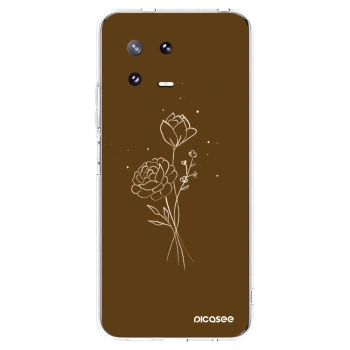Picasee silikonový průhledný obal pro Xiaomi 13 Pro - Brown flowers