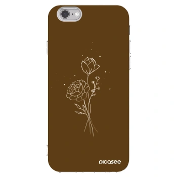 Picasee silikonový průhledný obal pro Apple iPhone 6/6S - Brown flowers