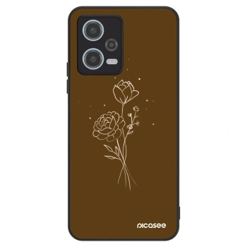 Obal pro Xiaomi Redmi Note 12 5G - Brown flowers