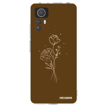 Picasee silikonový průhledný obal pro Xiaomi Redmi Note 12S - Brown flowers