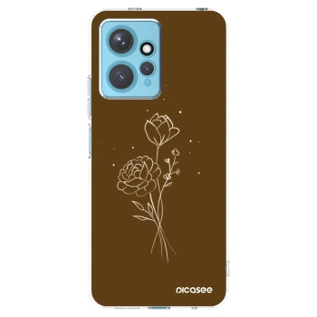 Picasee silikonový průhledný obal pro Xiaomi Redmi Note 12 4G - Brown flowers