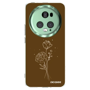 Picasee silikonový průhledný obal pro Honor Magic5 Pro - Brown flowers