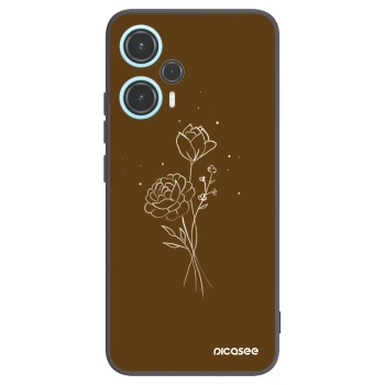 Picasee silikonový černý obal pro Xiaomi Poco F5 - Brown flowers