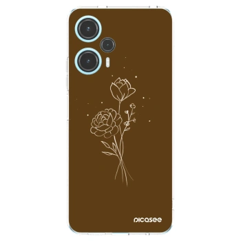 Picasee silikonový průhledný obal pro Xiaomi Poco F5 - Brown flowers