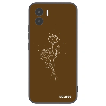 Picasee silikonový černý obal pro Xiaomi Redmi A2 - Brown flowers