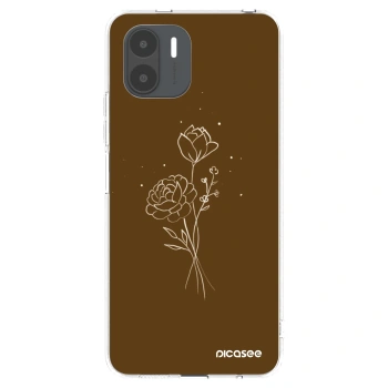 Picasee silikonový průhledný obal pro Xiaomi Redmi A2 - Brown flowers
