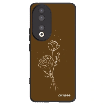 Picasee silikonový černý obal pro Honor 90 5G - Brown flowers