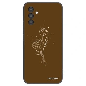 Picasee silikonový černý obal pro Samsung Galaxy A04s A047F - Brown flowers