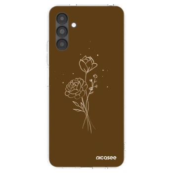 Picasee silikonový průhledný obal pro Samsung Galaxy A04s A047F - Brown flowers
