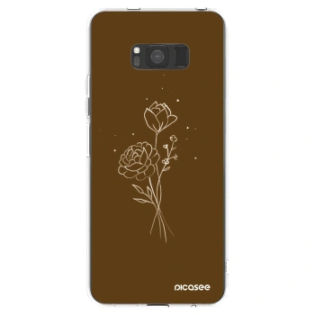 Picasee silikonový průhledný obal pro Samsung Galaxy S8 G950F - Brown flowers