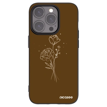 Picasee silikonový černý obal pro Apple iPhone 15 Pro - Brown flowers
