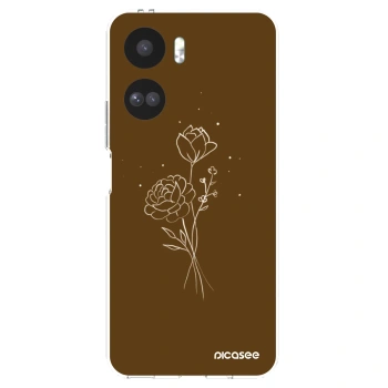 Picasee silikonový průhledný obal pro Honor 90 Lite 5G - Brown flowers