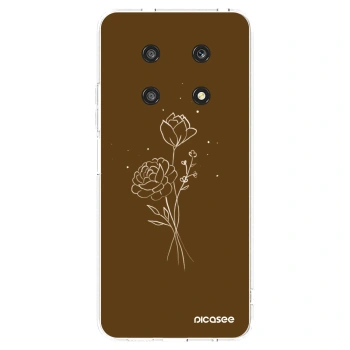Picasee silikonový průhledný obal pro Honor Magic4 Lite 5G - Brown flowers