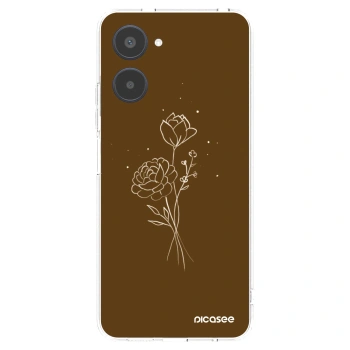 Picasee silikonový průhledný obal pro Realme 10 4G - Brown flowers