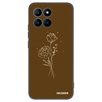Picasee silikonový černý obal pro Honor 70 Lite - Brown flowers