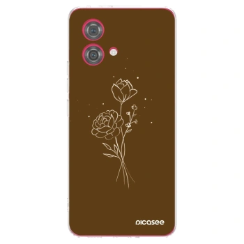 Picasee silikonový průhledný obal pro Motorola Moto G84 5G - Brown flowers