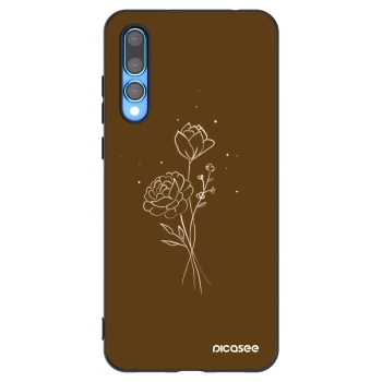 Picasee silikonový černý obal pro Huawei P20 Pro - Brown flowers