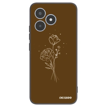 Picasee silikonový černý obal pro Realme C53 - Brown flowers