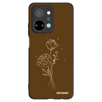 Picasee silikonový černý obal pro Honor X7a - Brown flowers