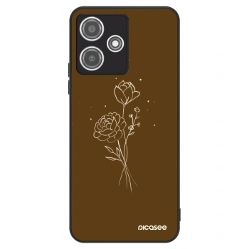 Obal pro Xiaomi Redmi 12 5G - Brown flowers